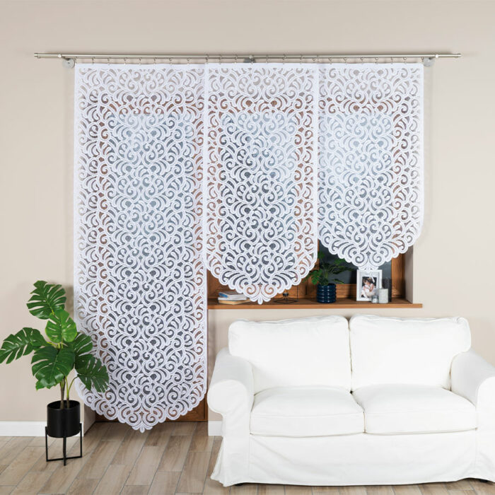 ANIKA Panel żakardowy gotowy, szerokość 90 x wysokość 230cm, kolor 001 biały ANIKA0/PBL/001/090230/1