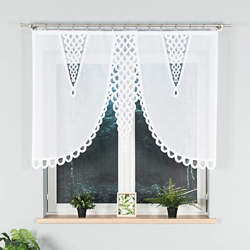 ERYKA Panel żakardowy gotowy, szerokość 160 x wysokość 120cm, kolor 001 biały 019371/PBL/001/160120/1
