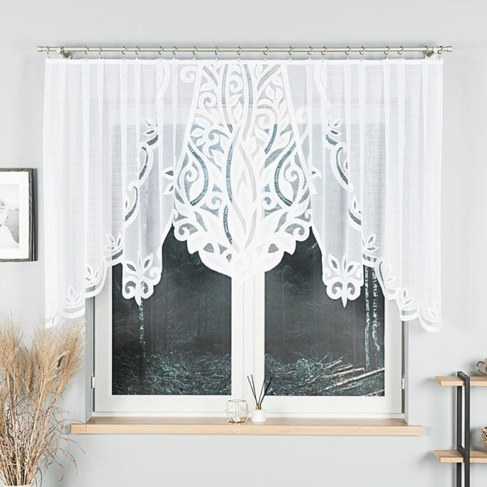 POLA Firanka żakardowa gotowa, szerokość 300 x wysokość 120cm, kolor 001 biały