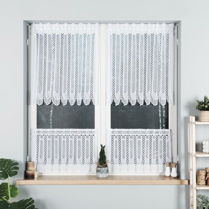 Zazdrostka żakardowa, wysokość 80cm, kolor 001 biały 004759/000/001/000080/1
