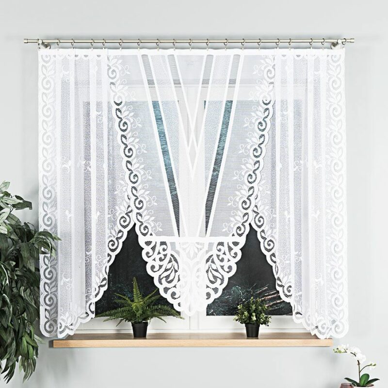 Firanka żakardowa gotowa 250 x 160 cm biała ROZALIA