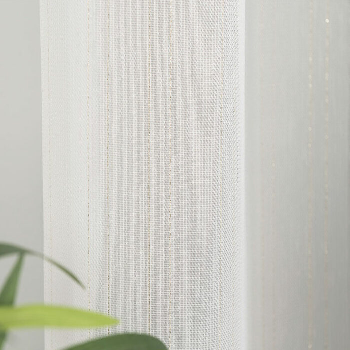 Firanka fantazyjna z ołowianką, wysokość 300cm, kolor 001 biały ze złotą nitką 318461/OLO/001/000300/1