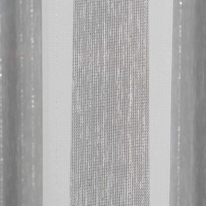 Firanka fantazyjna z ołowianką, wysokość 300cm, kolor 002 biały ze srebrną nitką 318461/OLO/002/000300/1