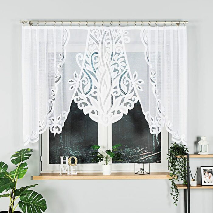 POLA Firanka żakardowa gotowa, szerokość 250 x wysokość 130cm, kolor 001 biały