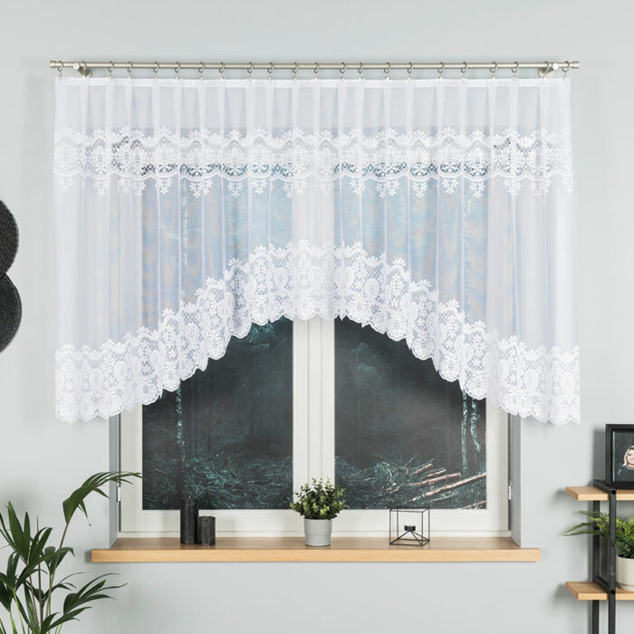 Firanka żakardowa gotowa 300 x 120 cm biała DARIA