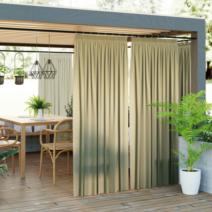GARDENIA Zasłona gotowa na taśmie, szerokość 140cm x wysokość 220cm, kolor 364 ciemny szarozielony