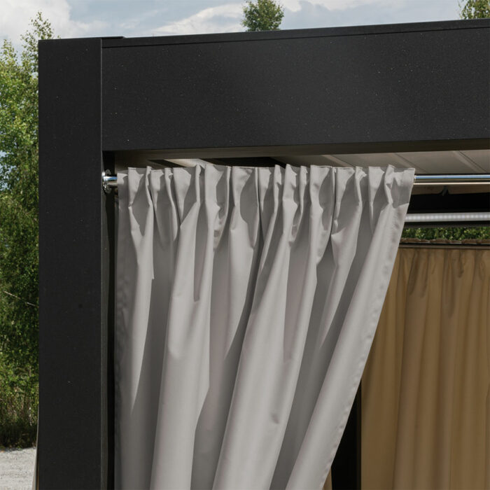 GARDENIA Zasłona gotowa na taśmie, szerokość 140cm x wysokość 220cm, kolor 794 beżowo szary