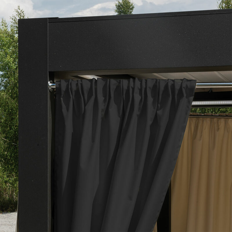 GARDENIA Zasłona gotowa na taśmie, szerokość 140cm x wysokość 240cm, kolor 039 czarny TD0025/ZGT/039/140240/1