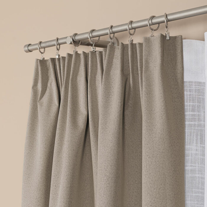 SUPER BLACKOUT Zasłona gotowa na taśmie, szerokość 140 x wysokość 250, kolor 025 ciemny beżowy