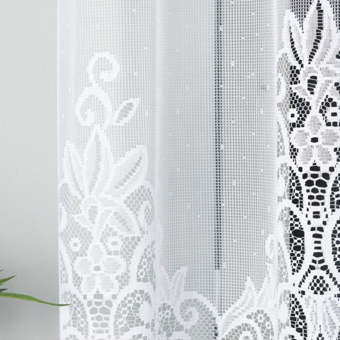 BERENIKA Firanka żakardowa gotowa, szerokość 250 x wysokość 120cm, kolor 001 biały - obrazek 2