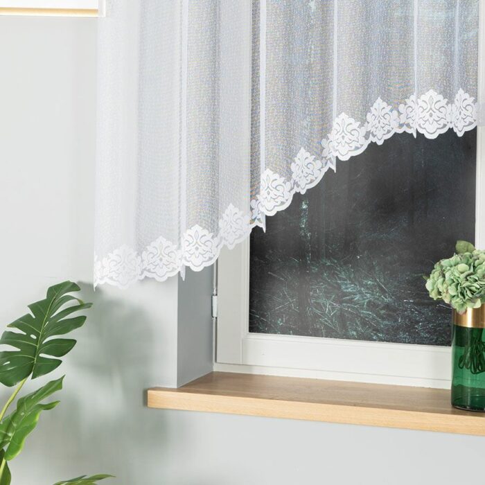 ŻAKLINA Firanka żakardowa gotowa, szerokość 300 x wysokość 140cm, kolor 001 biały - obrazek 4