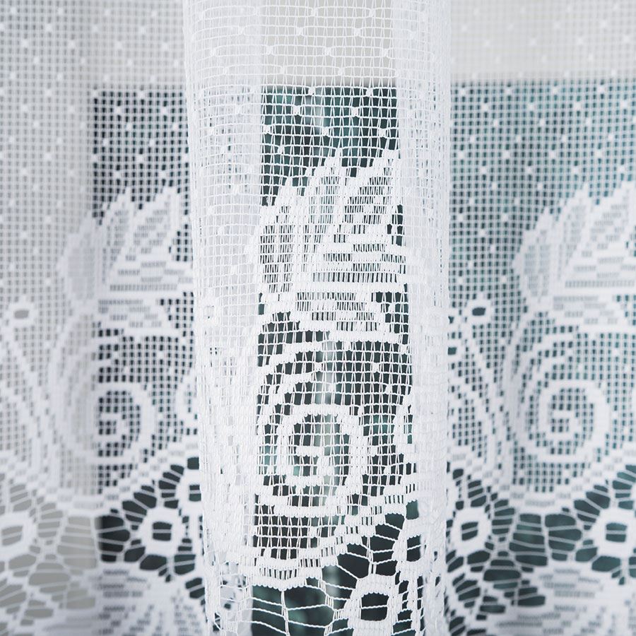 ELŻBIETA Firanka żakardowa gotowa, 530x160 kolor 001 biały - obrazek 3