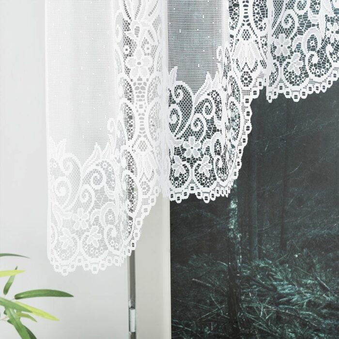 BERENIKA Firanka żakardowa gotowa, szerokość 330 x wysokość 120cm, kolor 001 biały - obrazek 2