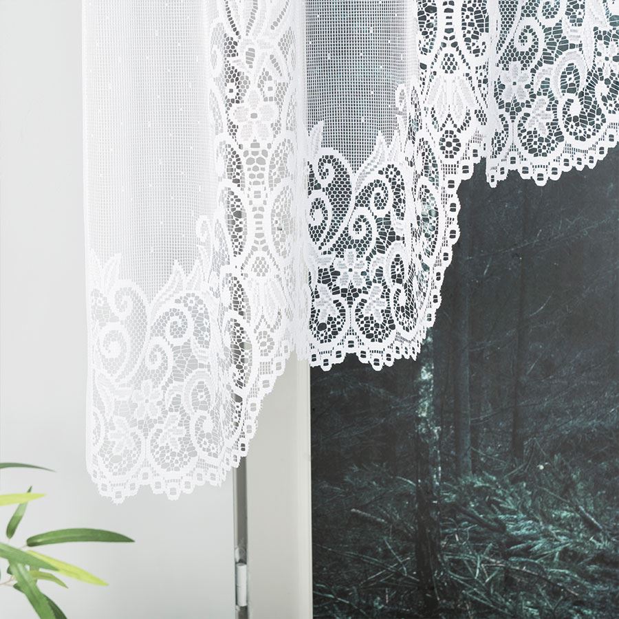 BERENIKA Firanka żakardowa gotowa, szerokość 300 x wysokość 120cm, kolor 001 biały - obrazek 2