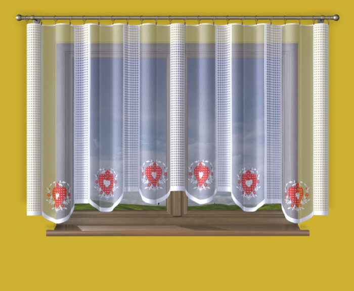 ERNA Firanka żakardowa gotowa, szerokość 300 x wysokość 150cm, kolor biały 001 473009/000/028/000109/1