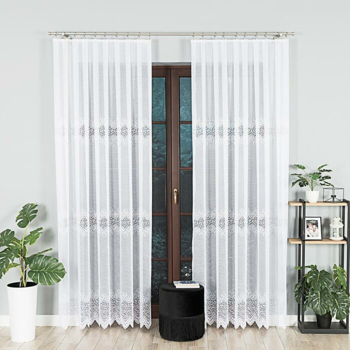 VIOLETTA Firanka żakardowa gotowa, szerokość 300 x wysokość 250cm, kolor 001 biały 001539/FBL/001/300250/1