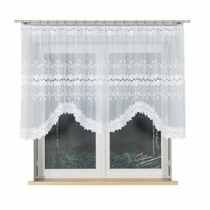 BASTIA Firanka żakardowa gotowa, szerokość 250 x wysokość 120cm, kolor 001 biały - obrazek 7