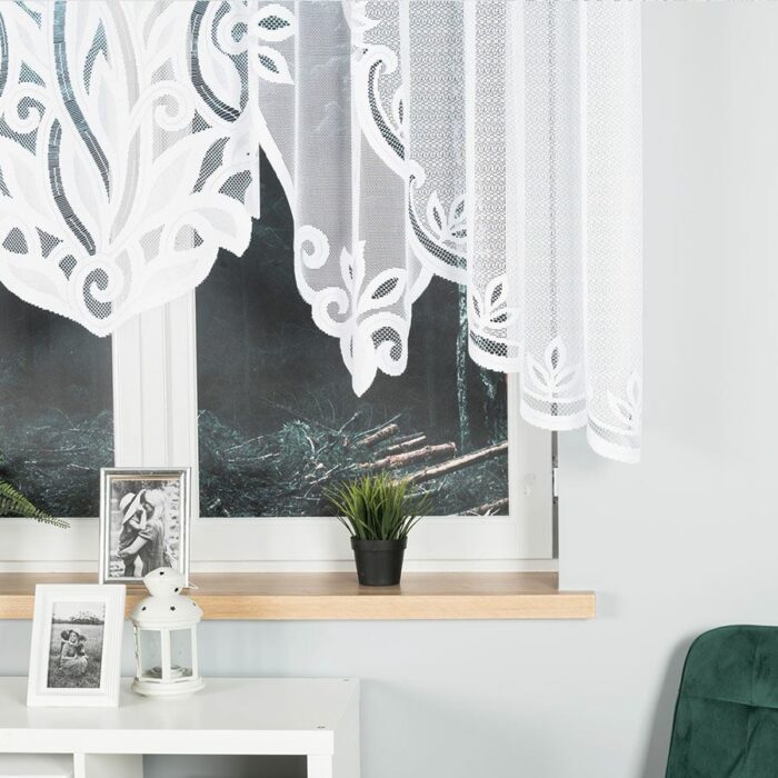 POLA Firanka żakardowa gotowa, szerokość 300 x wysokość 140cm, kolor 001 biały - obrazek 2