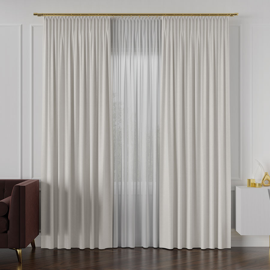 LUKRECJA Tkanina dekoracyjna, wysokość 310cm, kolor 003 szarobeżowy - obrazek 2