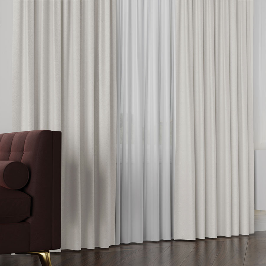 LUKRECJA Tkanina dekoracyjna, wysokość 310cm, kolor 003 szarobeżowy - obrazek 4