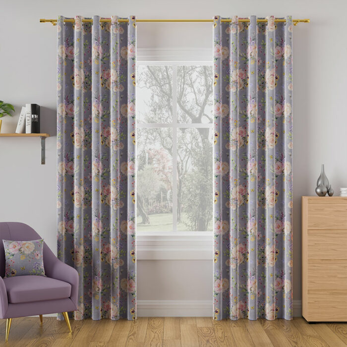 ROSANNA Tkanina dekoracyjna VELVET, 150cm, kolor 002 pastelowy fiolet - obrazek 2