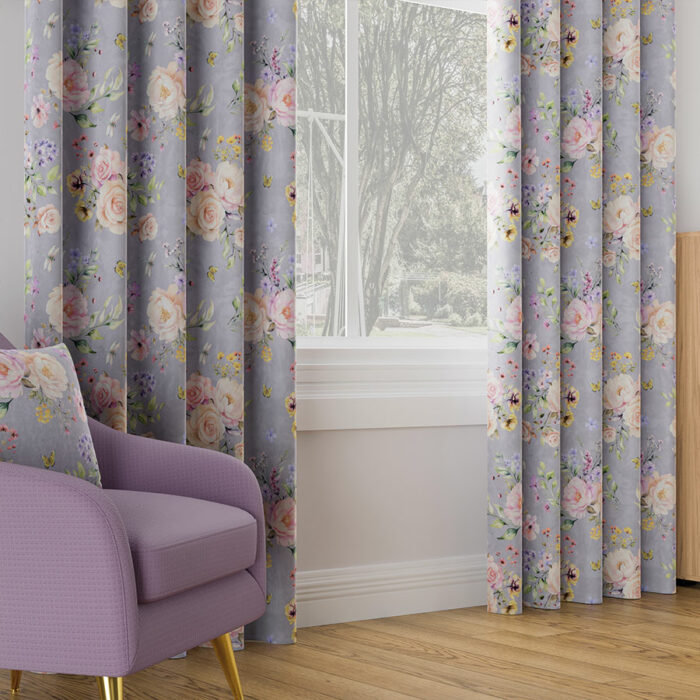ROSANNA Tkanina dekoracyjna VELVET, 150cm, kolor 002 pastelowy fiolet - obrazek 4