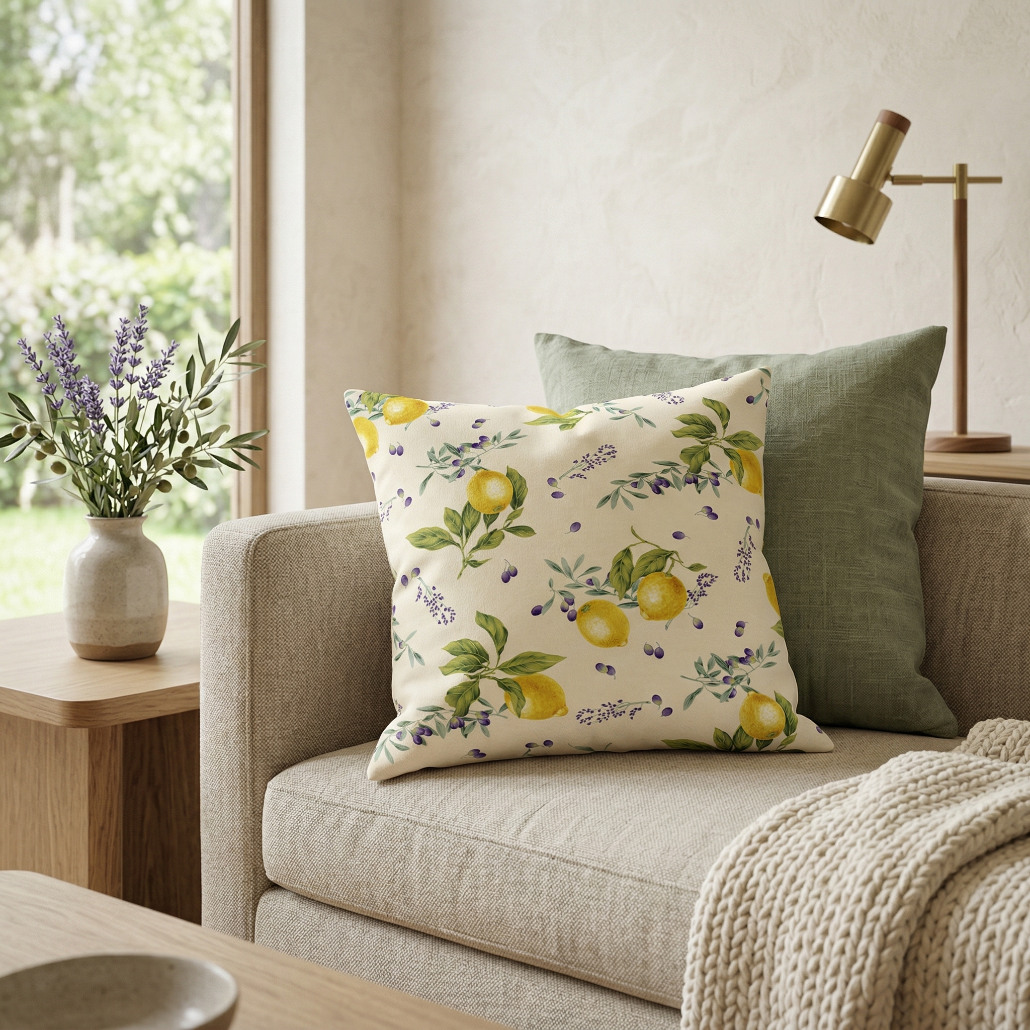 Tkanina zasłonowa bawełniana - materiał na zasłony CYTRYNY szerokość 140 cm - na metry - obrazek 6