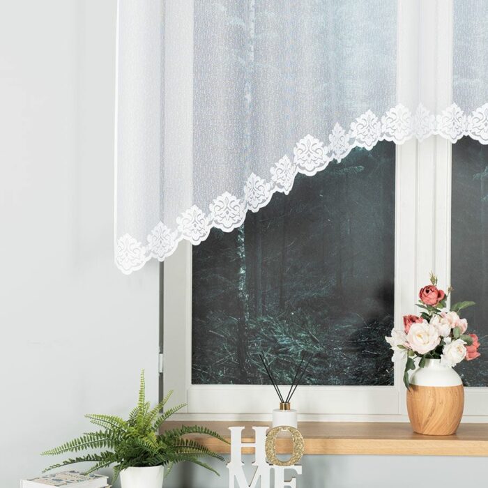 ŻAKLINA Firanka żakardowa gotowa, szerokość 250 x wysokość 120cm, kolor 001 biały - obrazek 2