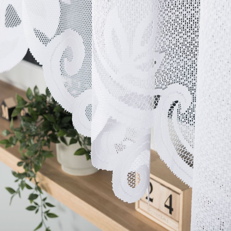 POLA Firanka żakardowa gotowa, szerokość 500 x wysokość 160cm, kolor 001 biały - obrazek 4