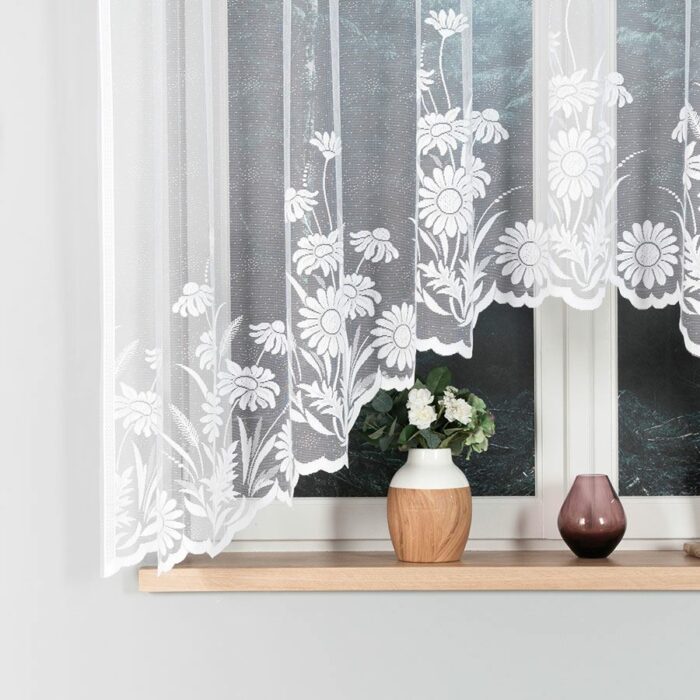 ARALIA Firanka żakardowa gotowa, szerokość 300 x wysokość 160cm, kolor 001 biały - obrazek 2