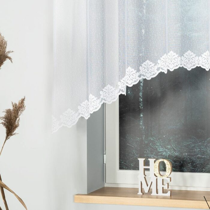 ŻAKLINA Firanka żakardowa gotowa, szerokość 250 x wysokość 130cm, kolor 001 biały - obrazek 6