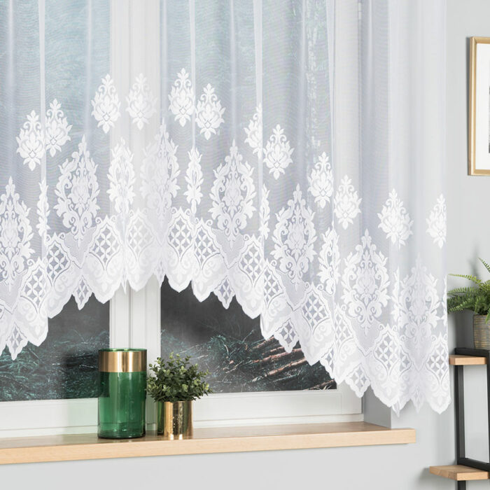LUDMIŁA Firanka żakardowa gotowa, szerokość 300 x wysokość 160cm, kolor 001 biały - obrazek 4