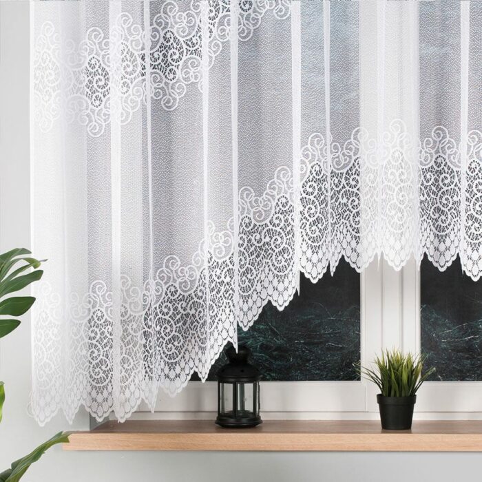 VIOLETTA Firanka żakardowa gotowa, szerokość 300 x wysokość 160cm, kolor 001 biały - obrazek 2