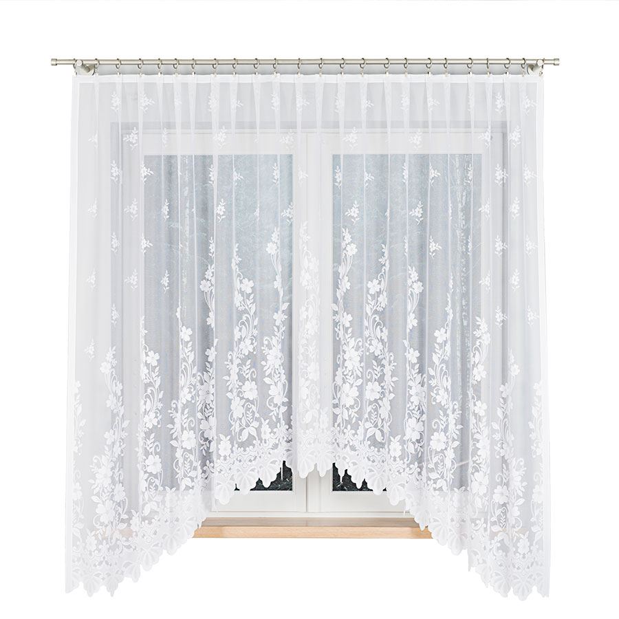 LUDWIKA Firanka żakardowa gotowa, 300x180 kolor 001 biały - obrazek 8