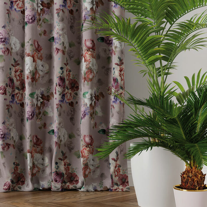 ELEONOR Tkanina dekoracyjna BLACKOUT, 145cm, kolor 002 wrzosowo pastelowy - obrazek 3