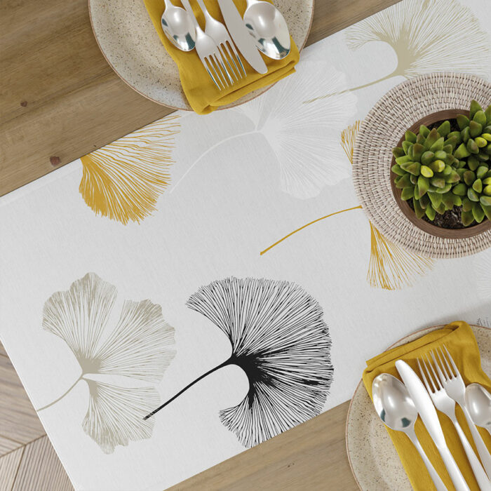 GINKO BILOBA Tkanina dekoracyjna NINA WODOODPORNA, 160cm, kolor 002 szaro musztardowy - obrazek 5