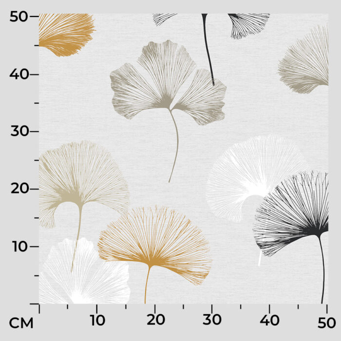 GINKO BILOBA Tkanina dekoracyjna NINA WODOODPORNA, 160cm, kolor 002 szaro musztardowy - obrazek 8