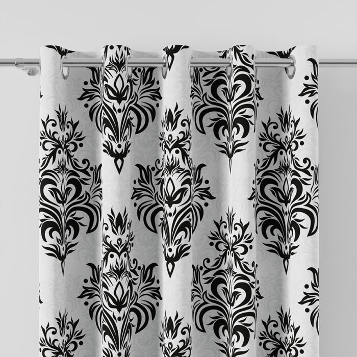ALEXIS Tkanina dekoracyjna VELVET, 150cm, kolor 001 biały z czarnym - obrazek 7