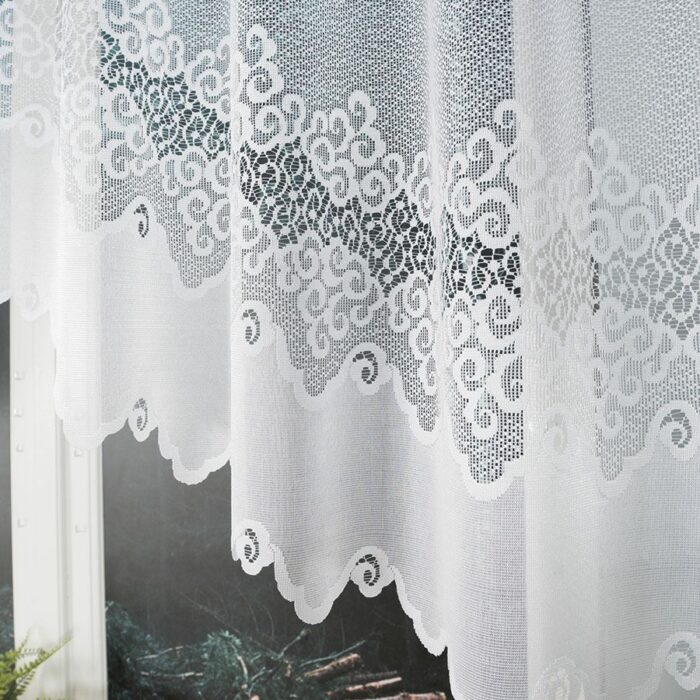 MODESTA Firanka żakardowa gotowa, szerokość 250 x wysokość 120cm, kolor 001 biały - obrazek 3