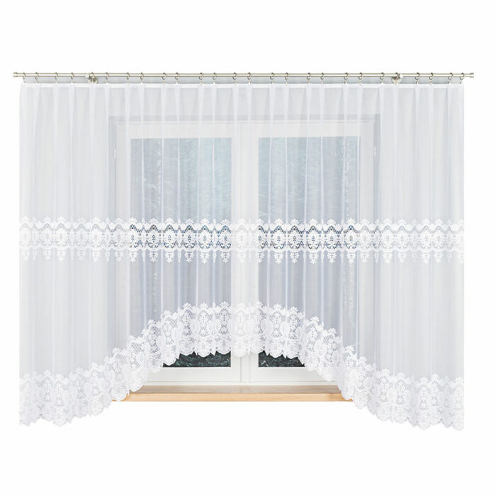 Firanka żakardowa gotowa 450 x 175 cm biała DARIA - obrazek 6