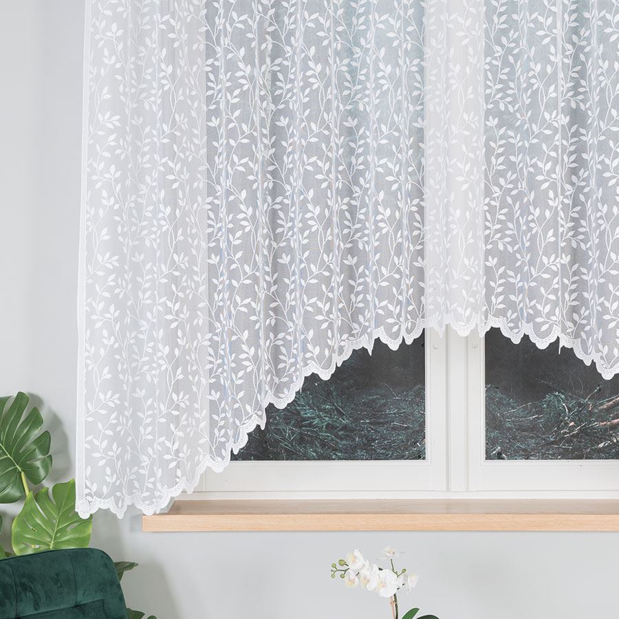 ZUZANNA Firanka żakardowa gotowa ze wzorem po całości, szerokość 300 x wysokość 160cm, kolor 001 biały - obrazek 4