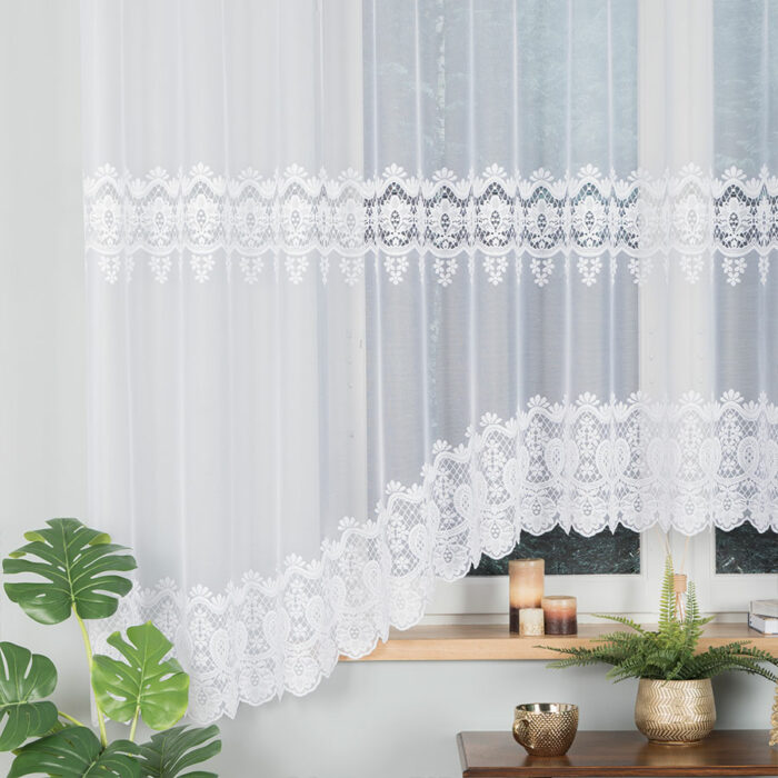 Firanka żakardowa gotowa 450 x 175 cm biała DARIA - obrazek 4