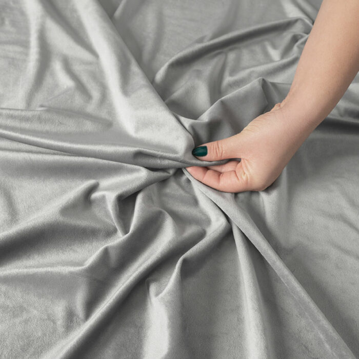 VELVI Zasłona gotowa na przelotkach, szerokość 140 x wysokość 250cm, kolor 022 chłodny szary - obrazek 2
