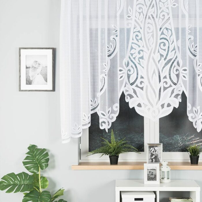 POLA Firanka żakardowa gotowa, szerokość 300 x wysokość 140cm, kolor 001 biały - obrazek 3
