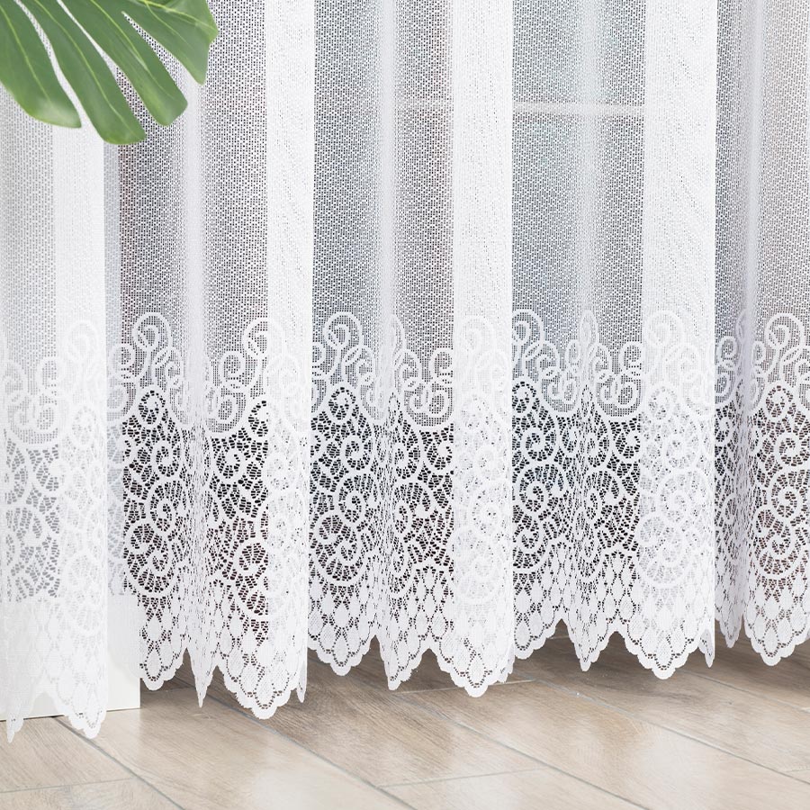 VIOLETTA Firanka żakardowa gotowa, szerokość 300 x wysokość 250cm, kolor 001 biały - obrazek 2