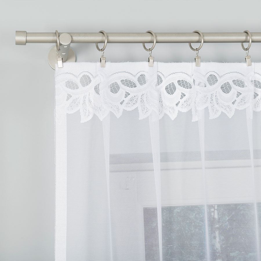 BASTIA Firanka żakardowa gotowa, 250x130 kolor 001 biały - obrazek 3