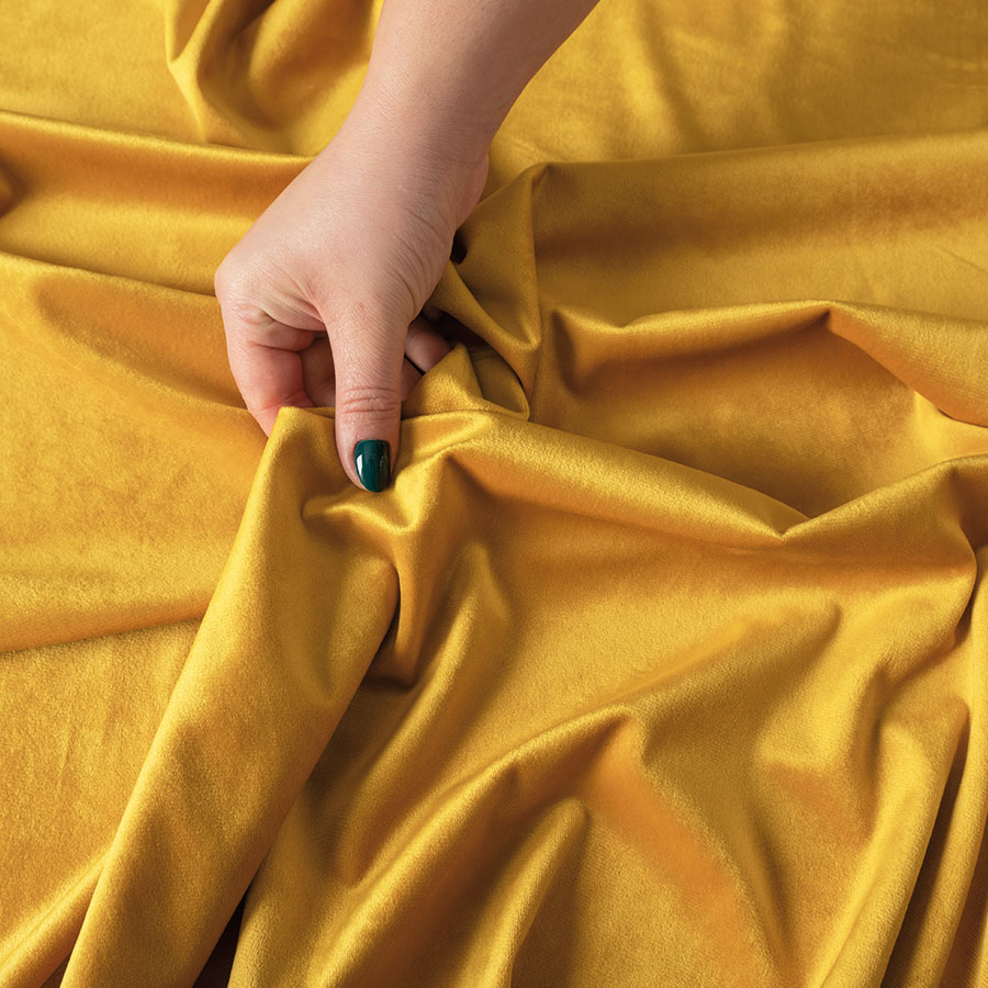 VELVI Zasłona gotowa na przelotkach, szerokość 140 x wysokość 250cm, kolor 019 szafranowy - obrazek 2