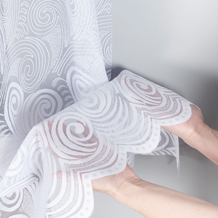 KINGA Firanka żakardowa gotowa, szerokość 500 x wysokość 160cm, kolor 001 biały - obrazek 3