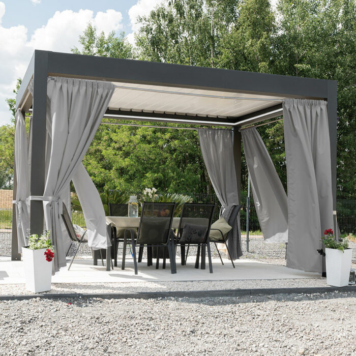 GARDENIA Zasłona gotowa na taśmie, szerokość 140cm x wysokość 250cm, kolor 794 beżowo szary - obrazek 2