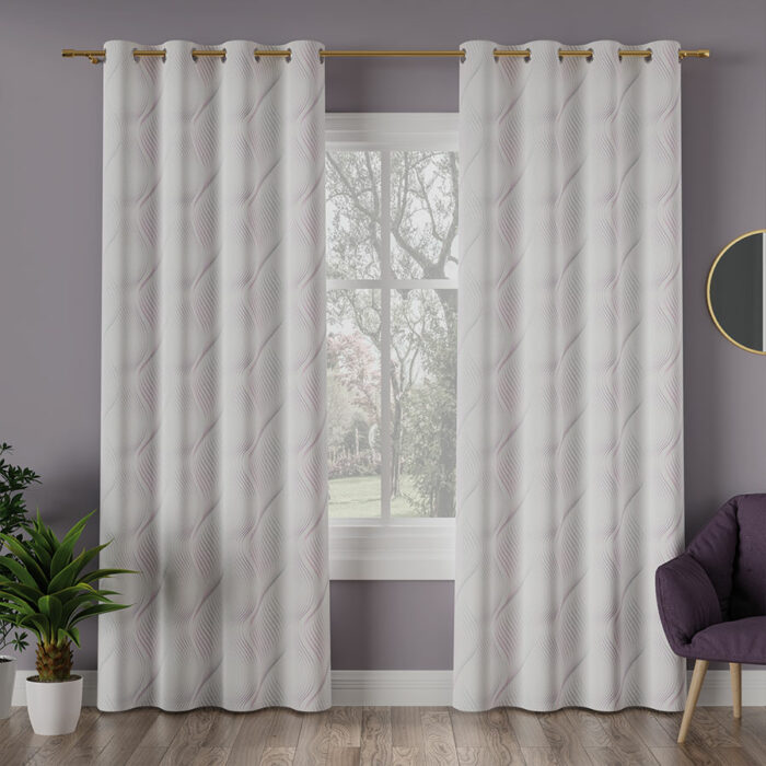 LINESA Tkanina dekoracyjna NINA WODOODPORNA, 160cm, kolor 002 pastelowo fioletowy - obrazek 2